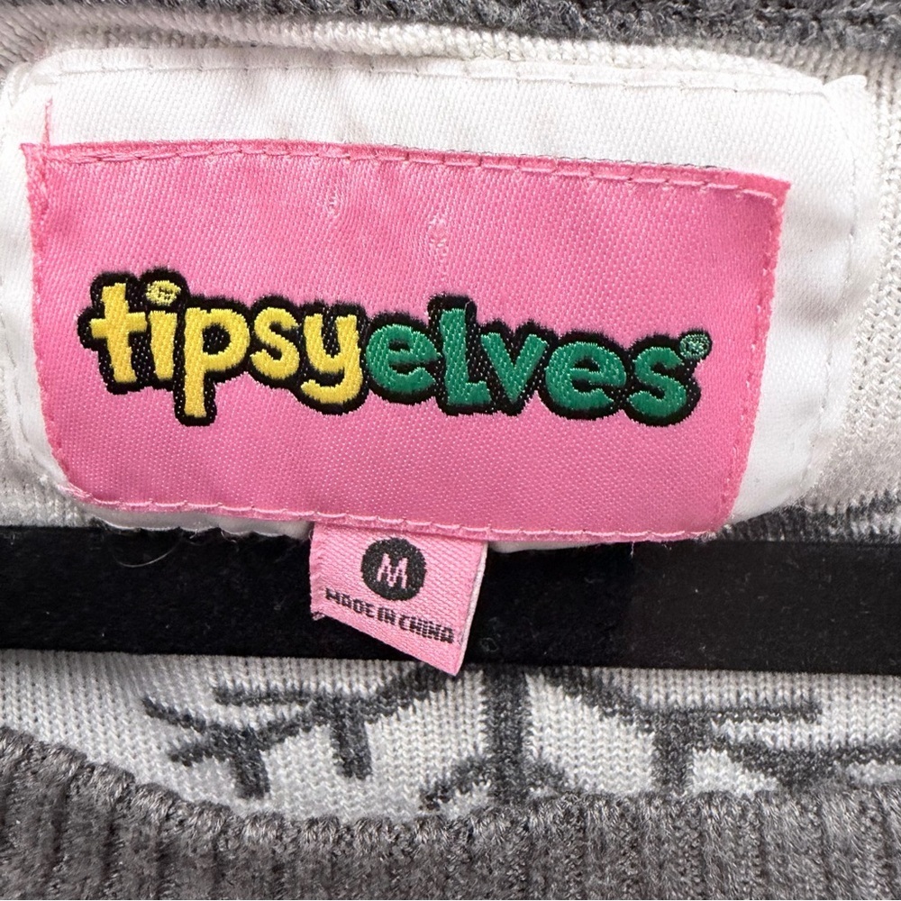 Tipsy Elves Sequined Snow Day Ugly Christmas Sweater snowman & snowflakes size M - Picture 6 of 10